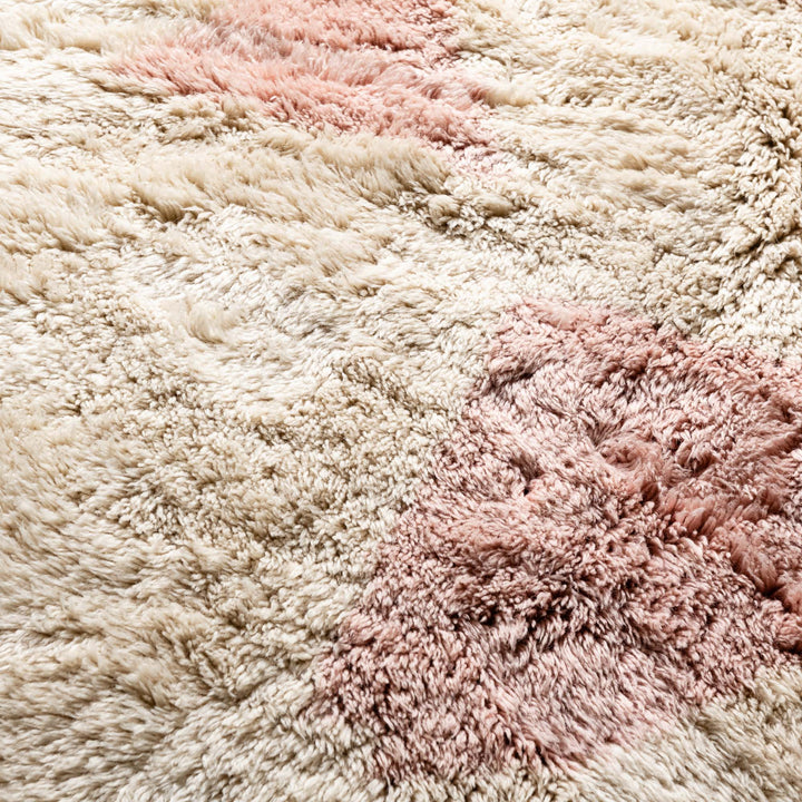 Beige And Peach Contemporary Moroccan Hand Knotted 8x10 Wool Rug - The Rug Decor