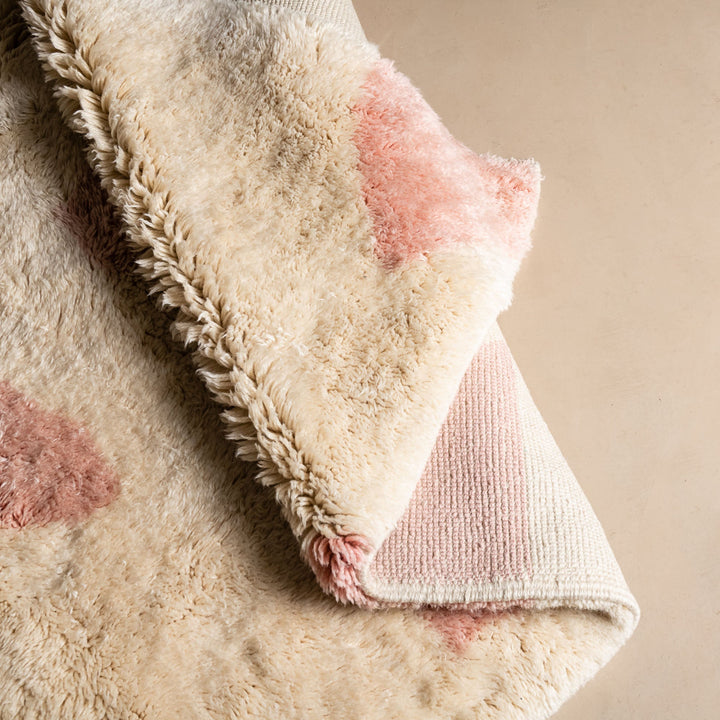 Beige And Peach Contemporary Moroccan Hand Knotted 8x10 Wool Rug - The Rug Decor