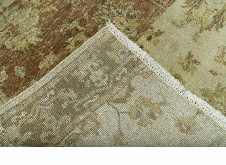 Beige And Rust Traditional Serapi Design Hand Knotted 2x5 Wool Area Rug - The Rug Decor
