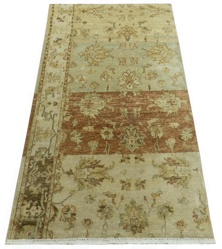 Beige And Rust Traditional Serapi Design Hand Knotted 2x5 Wool Area Rug - The Rug Decor