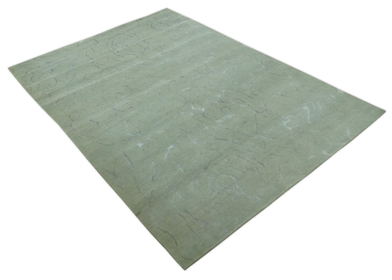 Beige and Silver Modern Abstract Hand loom 6x9 wool and Viscose Area Rug - The Rug Decor