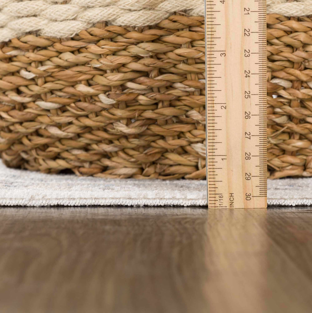 Beige and Taupe Traditional Medallion washable area rug - The Rug Decor