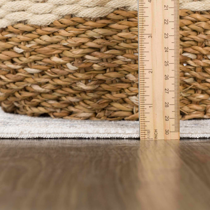 Beige and Taupe Traditional Medallion washable area rug - The Rug Decor