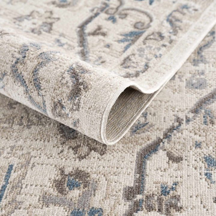 Beige and Taupe Traditional Medallion washable area rug - The Rug Decor