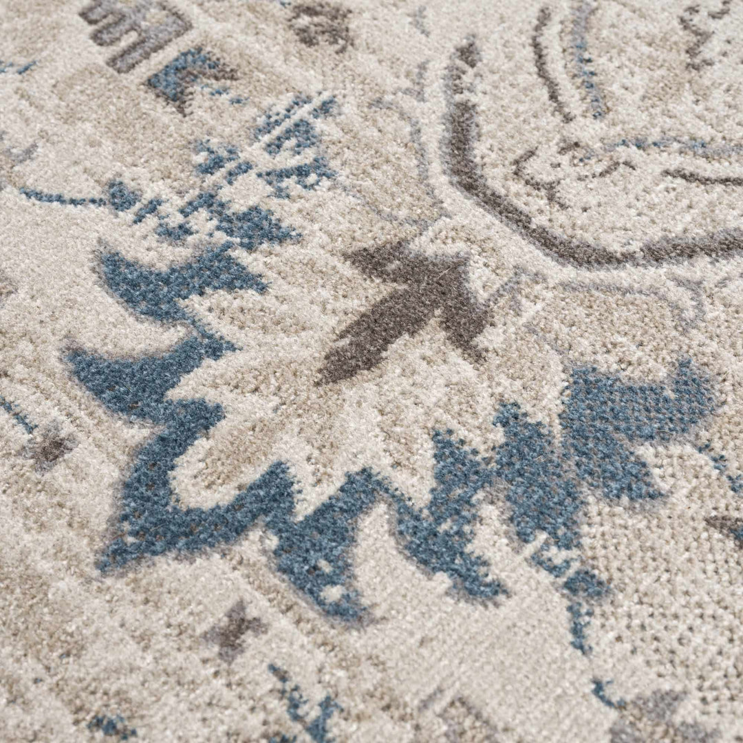 Beige and Taupe Traditional Medallion washable area rug - The Rug Decor