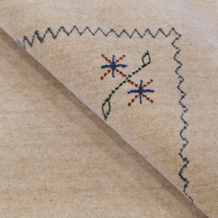 Beige Border Design Hand Loomed Wool Area Rug - The Rug Decor