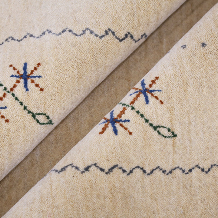 Beige Border Design Hand Loomed Wool Area Rug - The Rug Decor