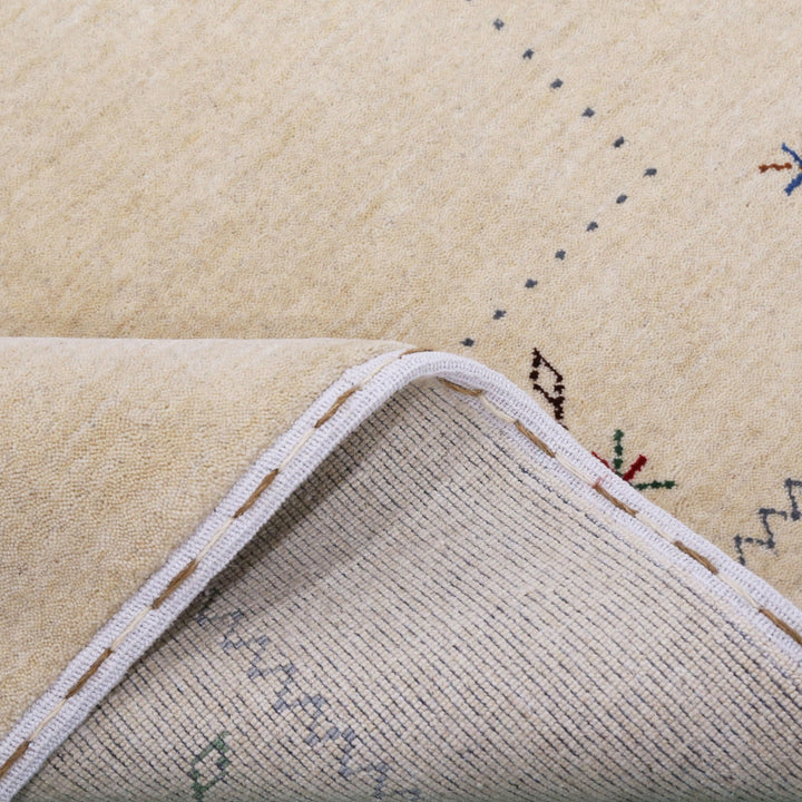 Beige Border Design Hand Loomed Wool Area Rug - The Rug Decor