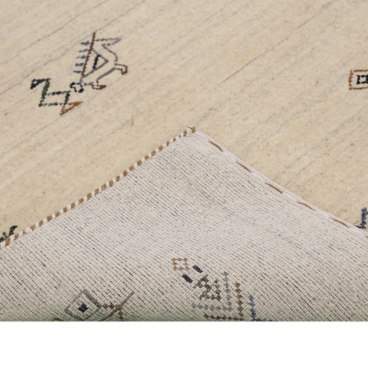 Beige Center Medallion Design Hand Loomed Wool Area Rug - The Rug Decor