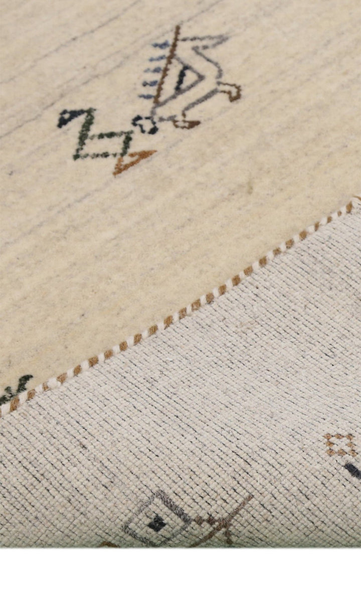Beige Center Medallion Design Hand Loomed Wool Area Rug - The Rug Decor