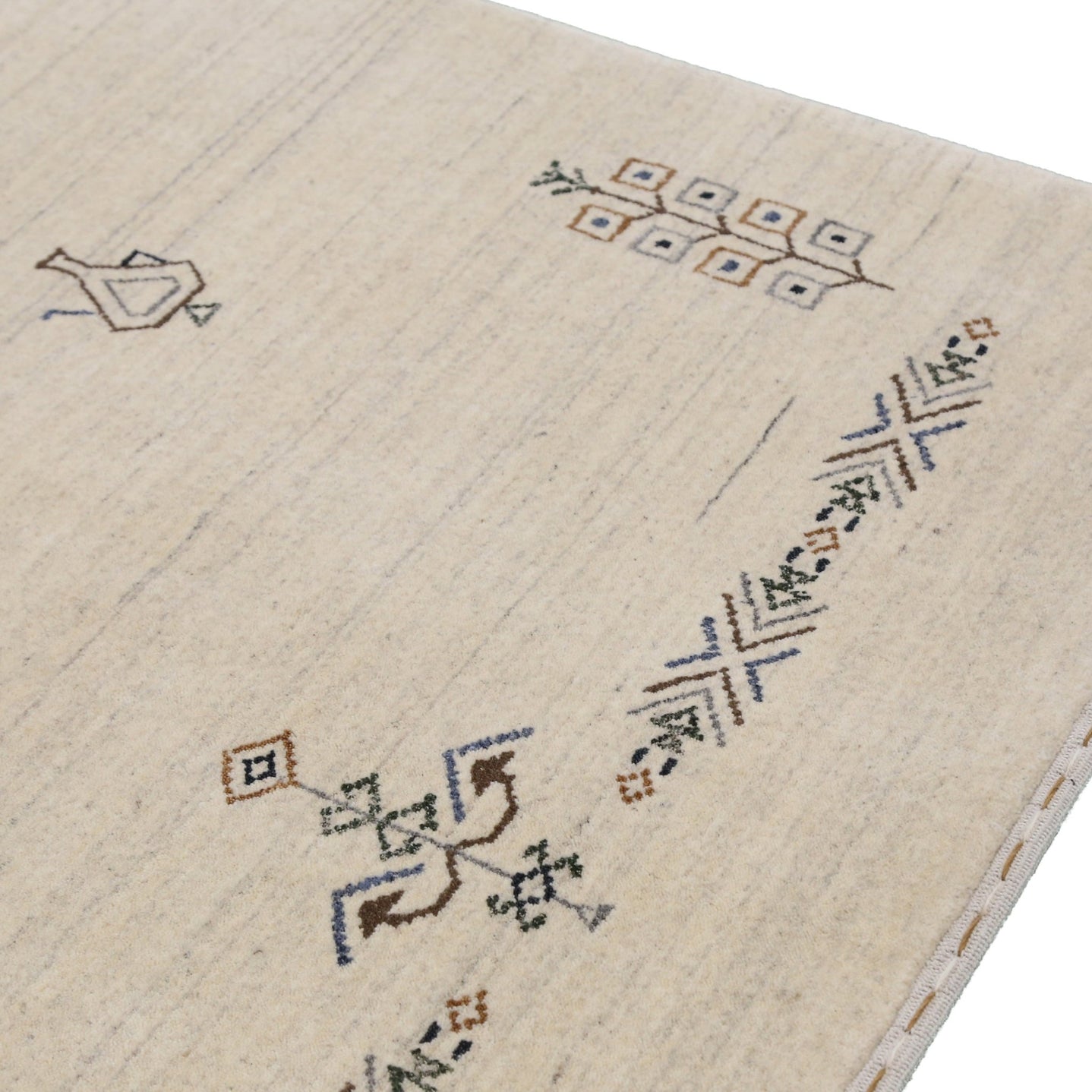 Beige Center Medallion Design Hand Loomed Wool Area Rug - The Rug Decor