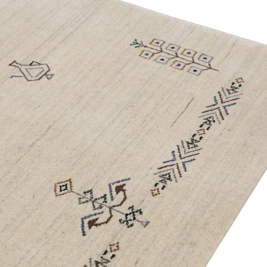 Beige Center Medallion Design Hand Loomed Wool Area Rug - The Rug Decor
