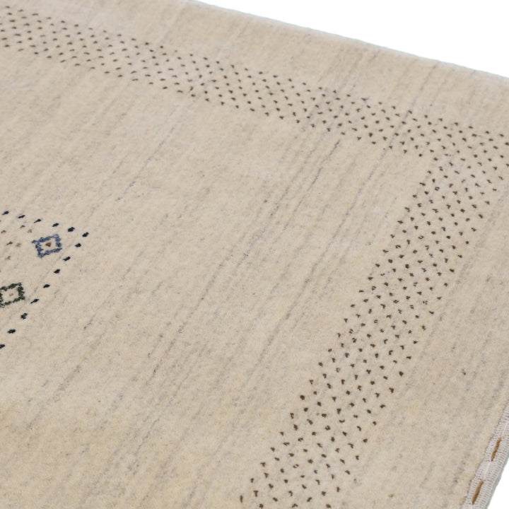 Beige Center Pattern Design Hand Loomed Wool Area Rug - The Rug Decor