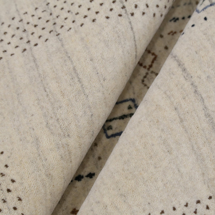 Beige Center Pattern Design Hand Loomed Wool Area Rug - The Rug Decor