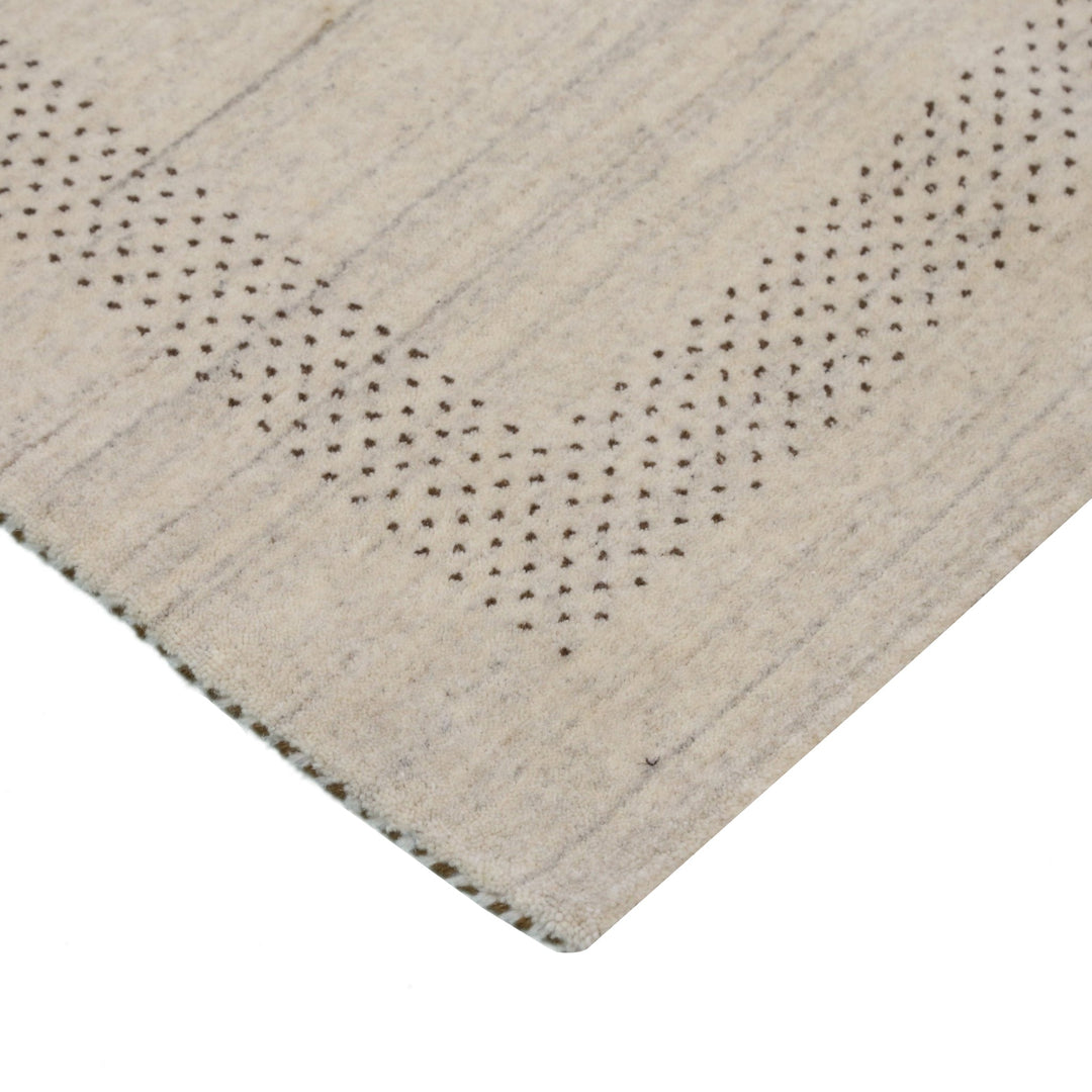 Beige Center Pattern Design Hand Loomed Wool Area Rug - The Rug Decor