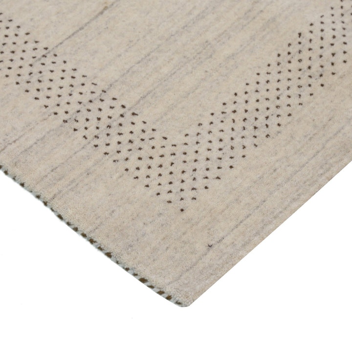 Beige Center Pattern Design Hand Loomed Wool Area Rug - The Rug Decor