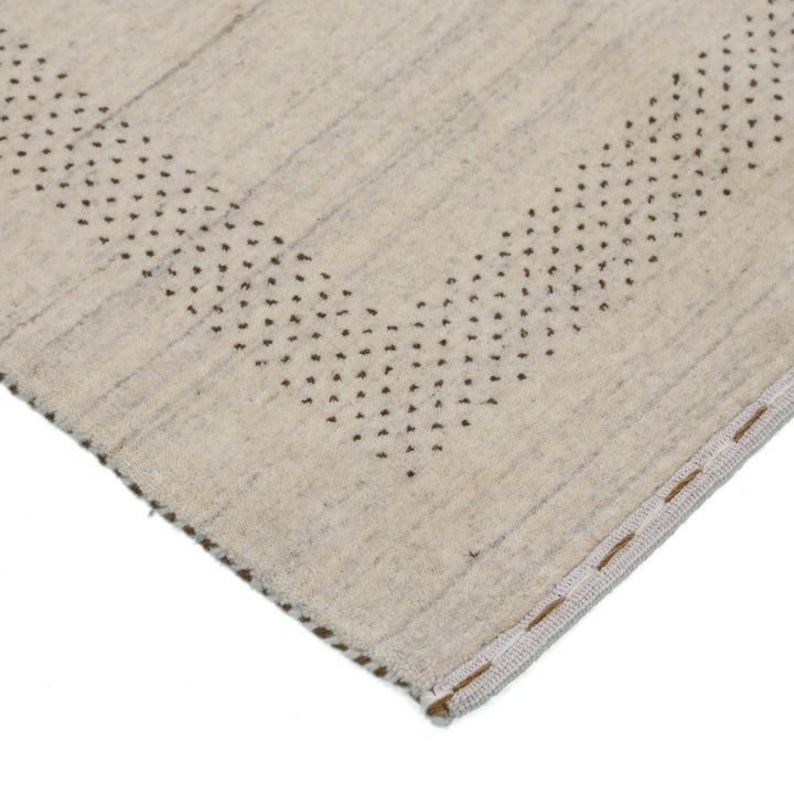 Beige Center Pattern Design Hand Loomed Wool Area Rug - The Rug Decor