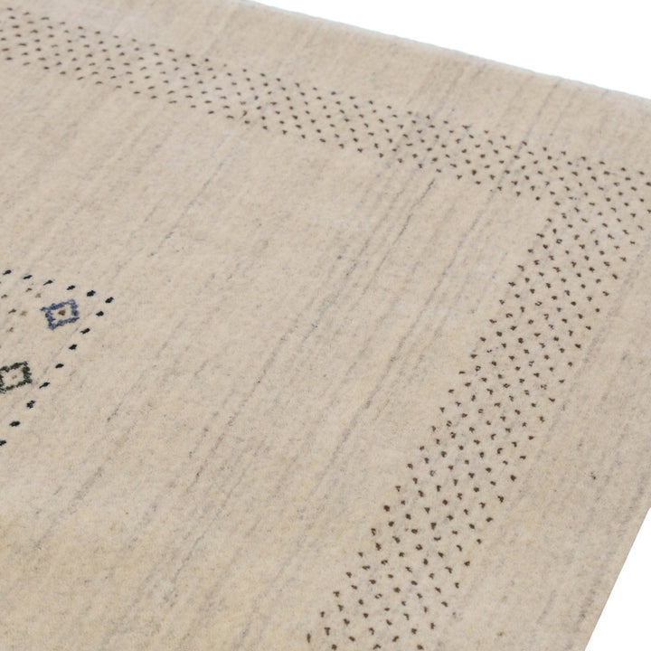 Beige Center Pattern Design Hand Loomed Wool Area Rug - The Rug Decor