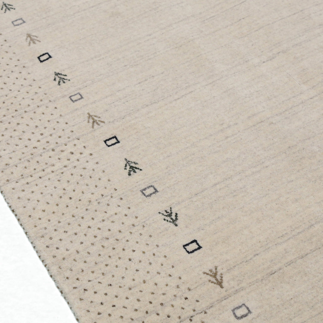 Wool Rug Bordered Design Beige Contemporary Gabbeh Border Design Hand Loomed Wool Rug – The Rug ...