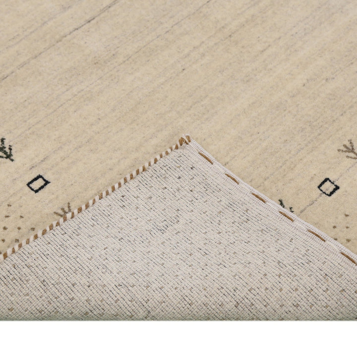 Beige Contemporary Gabbeh Border Design Hand Loomed Wool Rug - The Rug Decor