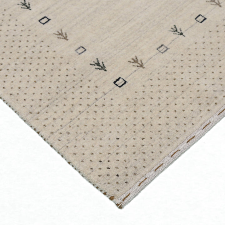 Beige Contemporary Gabbeh Border Design Hand Loomed Wool Rug - The Rug Decor