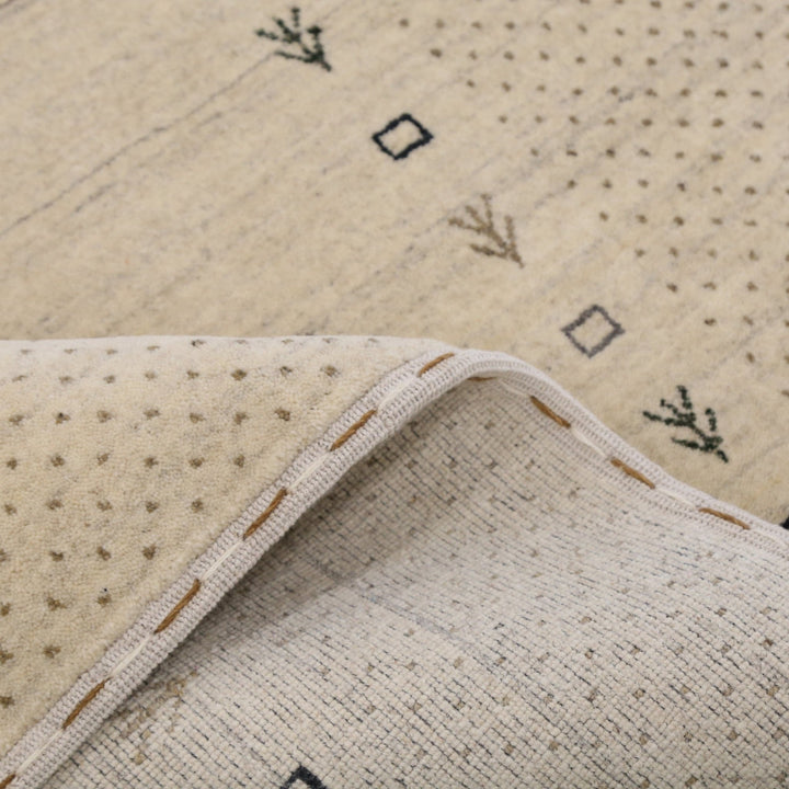 Beige Contemporary Gabbeh Border Design Hand Loomed Wool Rug - The Rug Decor
