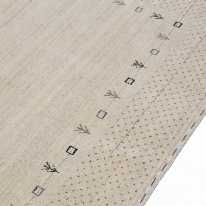 Beige Contemporary Gabbeh Border Design Hand Loomed Wool Rug - The Rug Decor