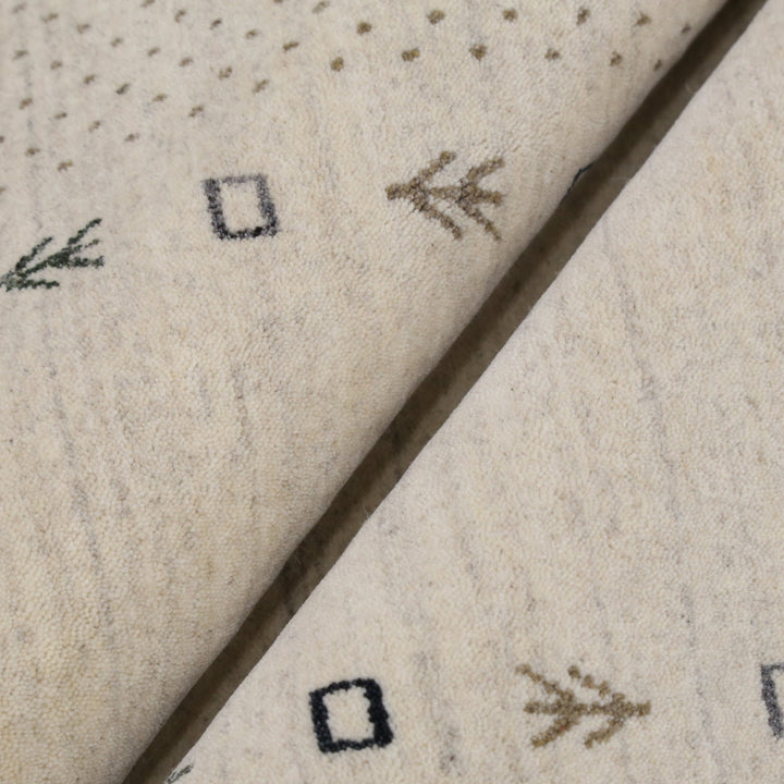 Beige Contemporary Gabbeh Border Design Hand Loomed Wool Rug - The Rug Decor