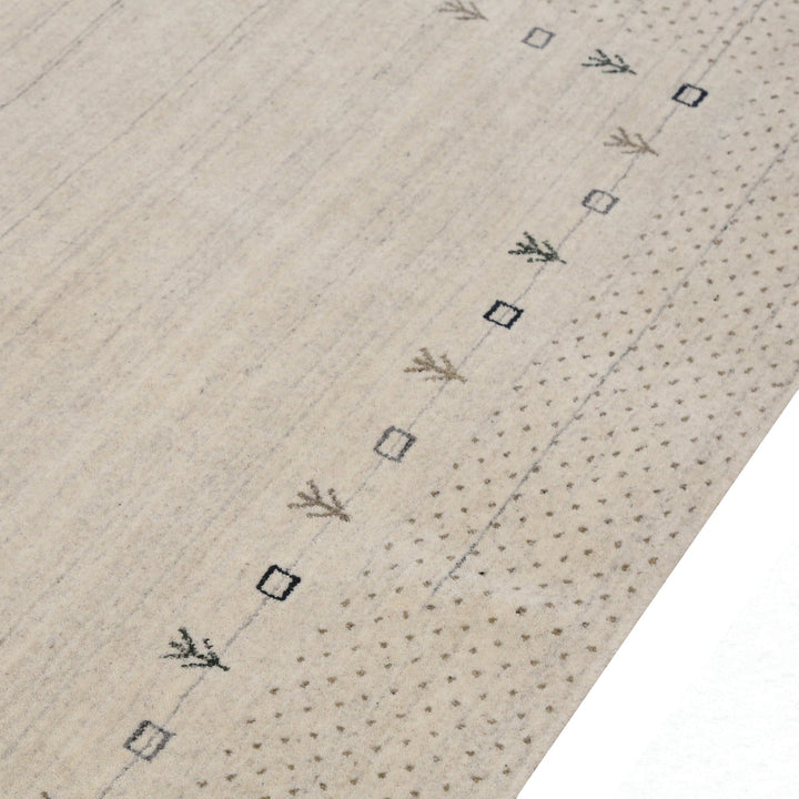 Beige Contemporary Gabbeh Border Design Hand Loomed Wool Rug - The Rug Decor