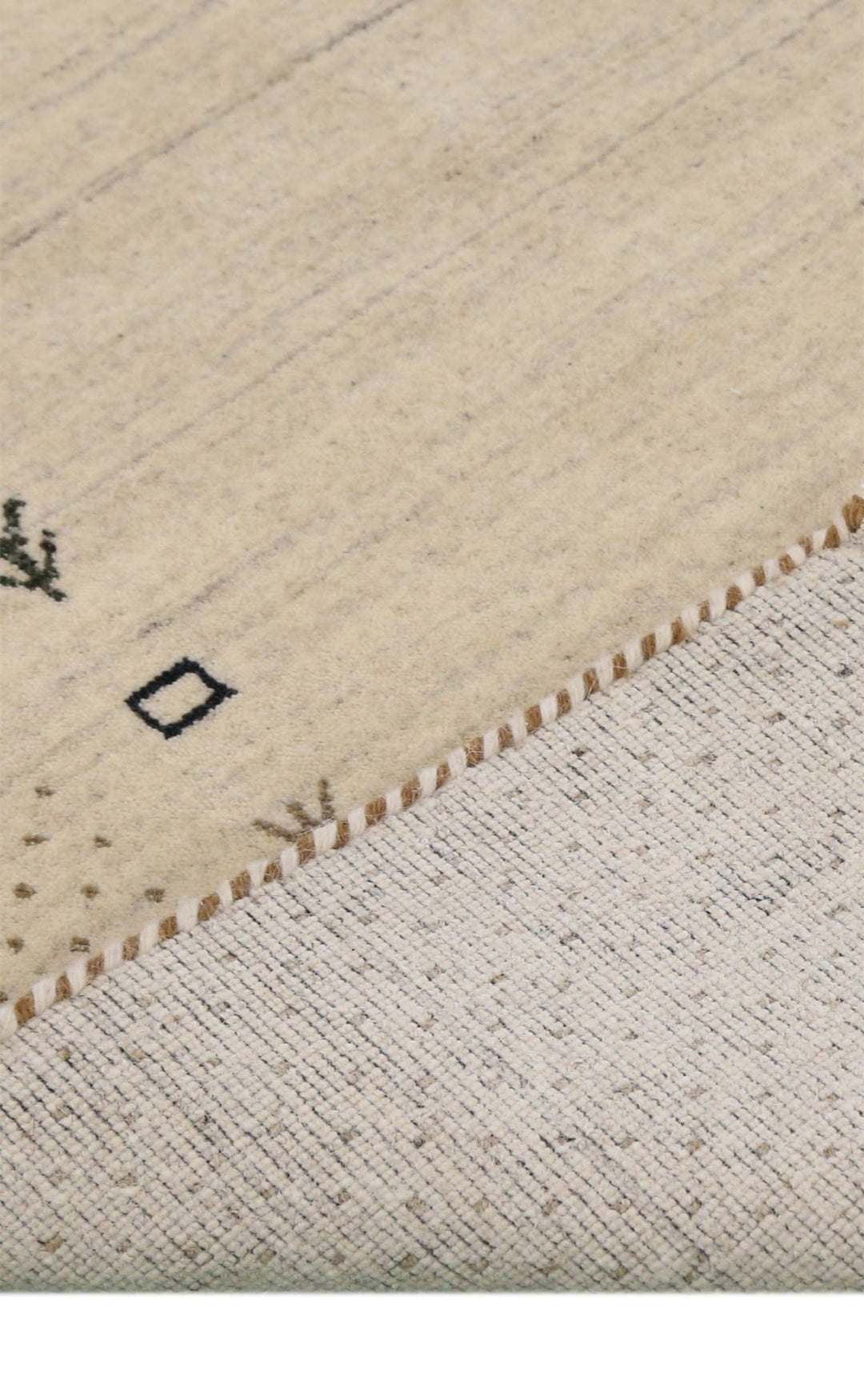 Beige Contemporary Gabbeh Border Design Hand Loomed Wool Rug - The Rug Decor