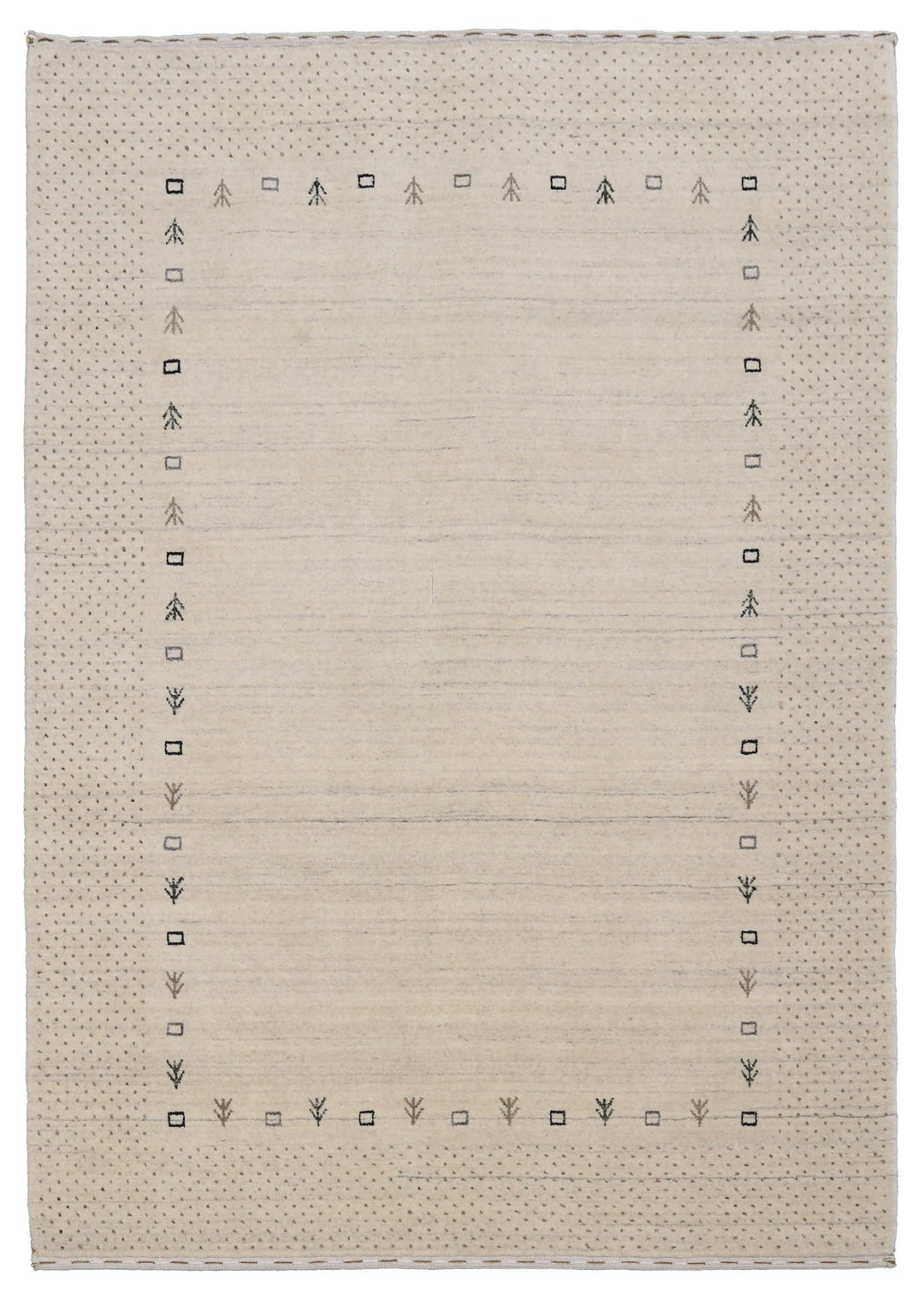 Wool Rug Bordered Design Beige Contemporary Gabbeh Border Design Hand Loomed Wool Rug – The Rug ...