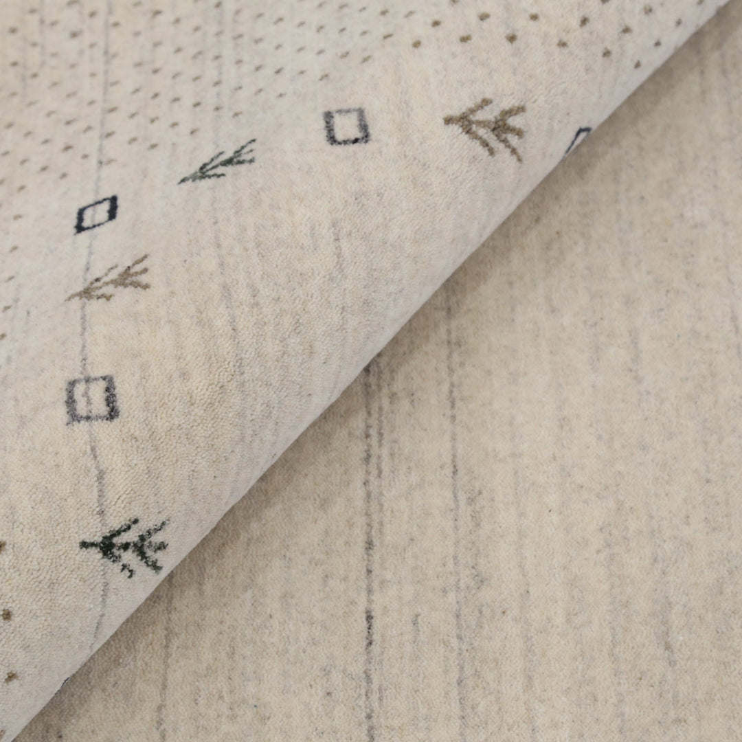 Beige Contemporary Gabbeh Border Design Hand Loomed Wool Rug - The Rug Decor