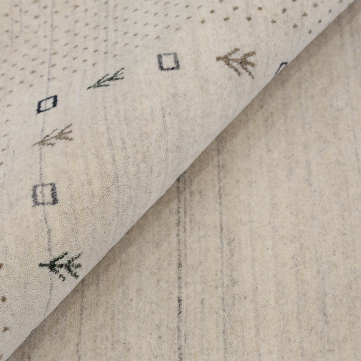 Beige Contemporary Gabbeh Border Design Hand Loomed Wool Rug - The Rug Decor