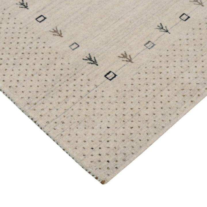 Beige Contemporary Gabbeh Border Design Hand Loomed Wool Rug - The Rug Decor