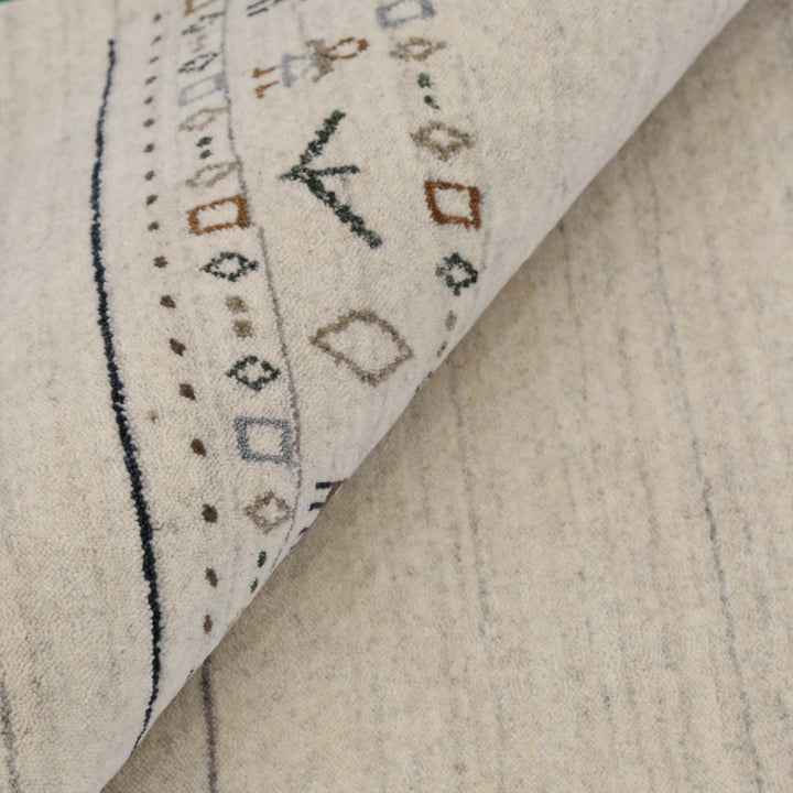 Beige Contemporary Pattern Hand Loomed Wool Area Rug - The Rug Decor
