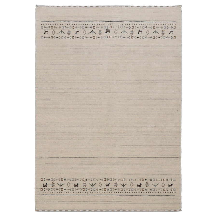 Beige Contemporary Pattern Hand Loomed Wool Area Rug - The Rug Decor