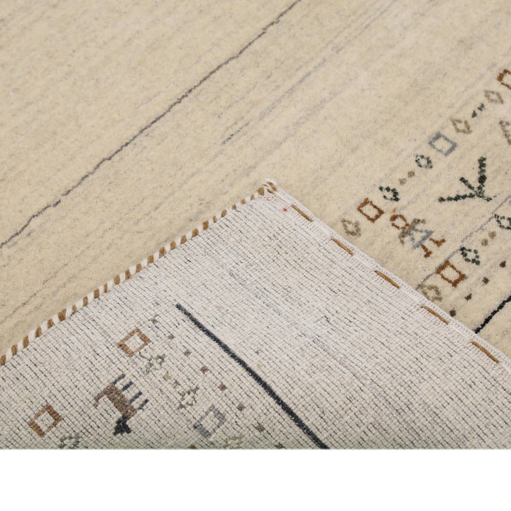 Beige Contemporary Pattern Hand Loomed Wool Area Rug - The Rug Decor