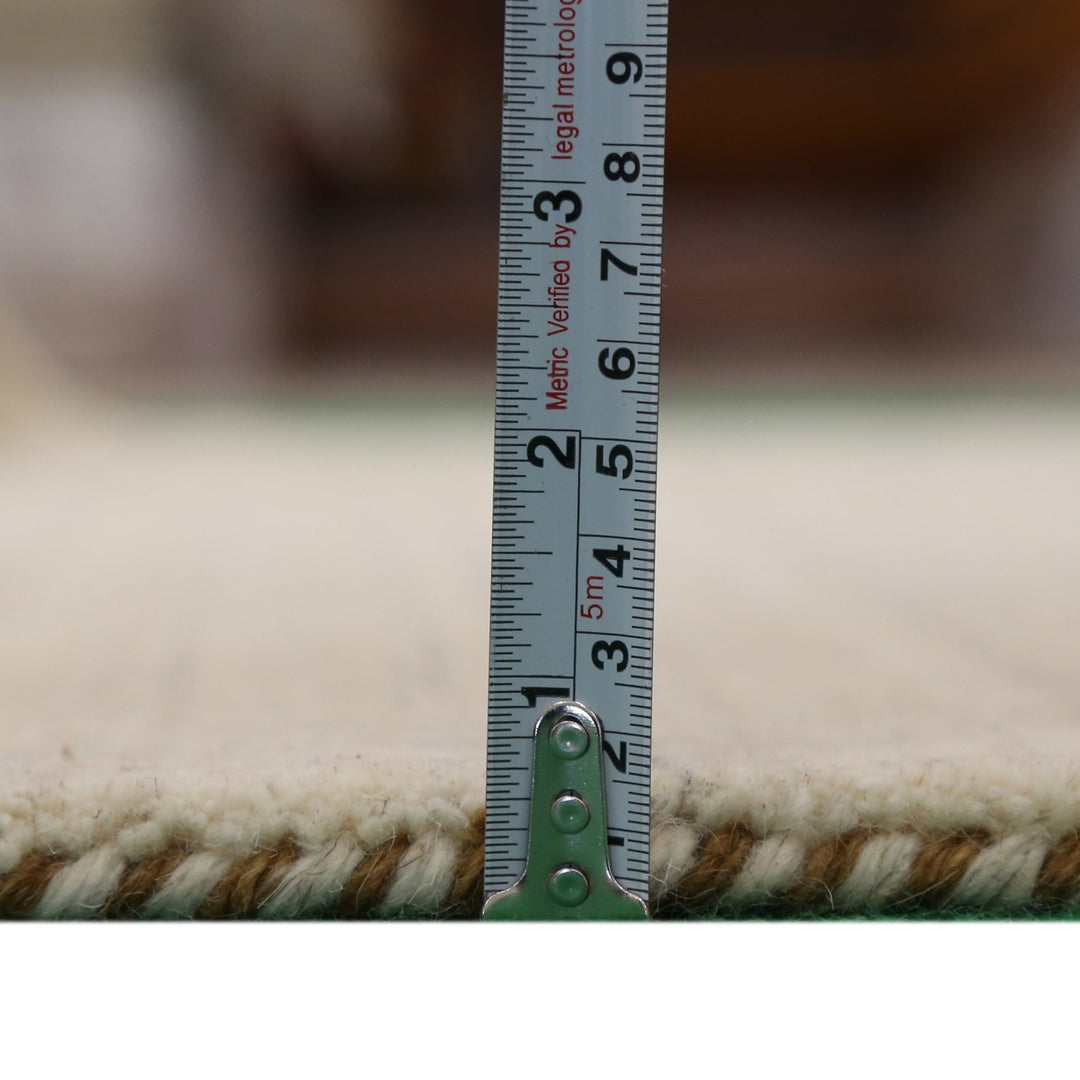 Beige Contemporary Pattern Hand Loomed Wool Area Rug - The Rug Decor