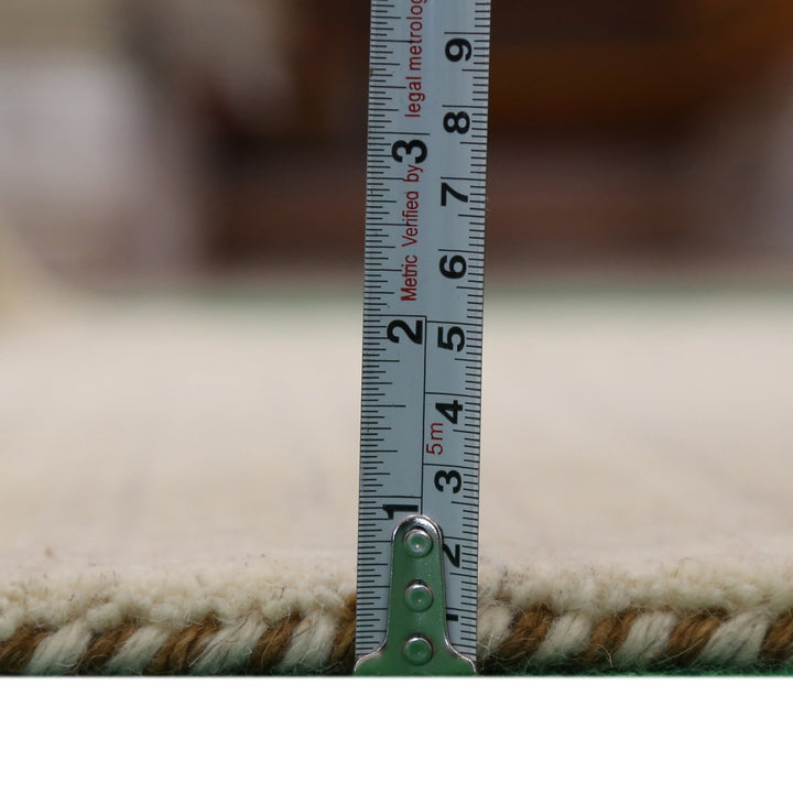 Beige Contemporary Pattern Hand Loomed Wool Area Rug - The Rug Decor