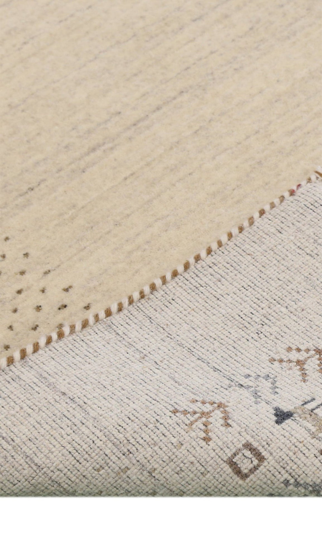 Beige Contemporary Solid Border Design Hand Loomed Wool Area Rug - The Rug Decor
