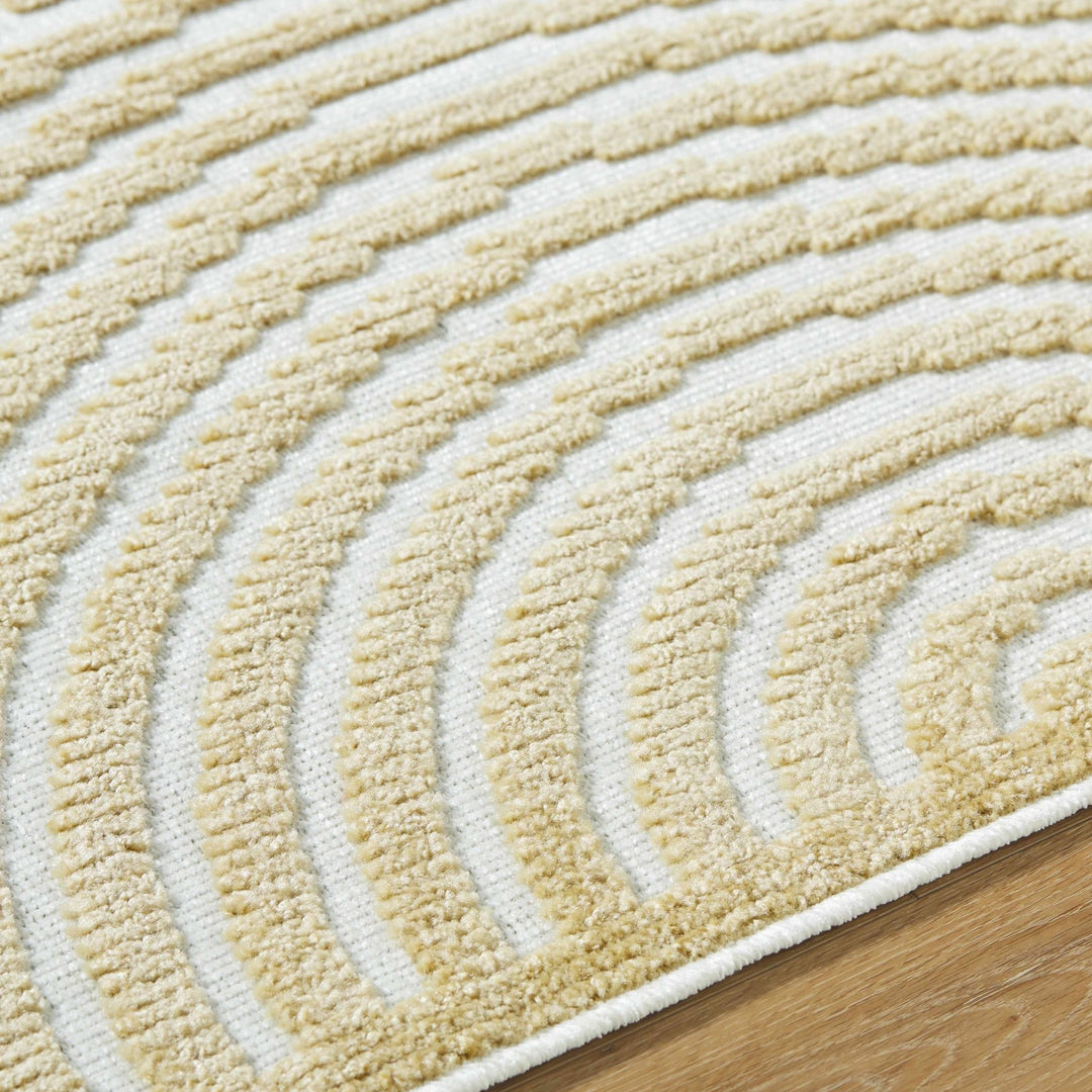Beige Contemporary Style Washable Area Rug - The Rug Decor