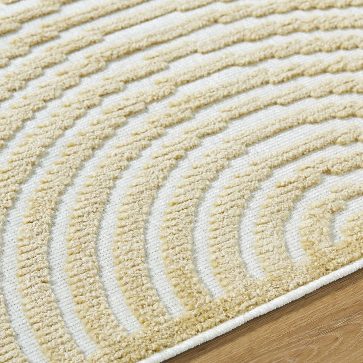 Beige Contemporary Style Washable Area Rug - The Rug Decor