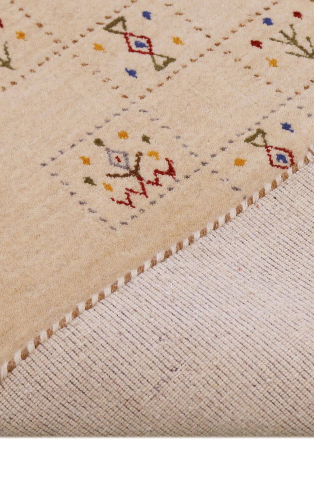 Beige Contemporary Tribal Design Hand Loomed Wool Rug - The Rug Decor