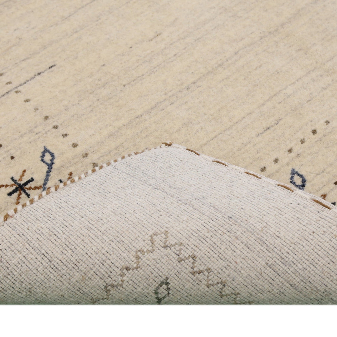 Beige Gabbeh Border Design Hand Loomed Wool Area Rug - The Rug Decor