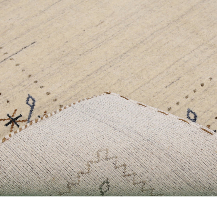 Beige Gabbeh Border Design Hand Loomed Wool Area Rug - The Rug Decor