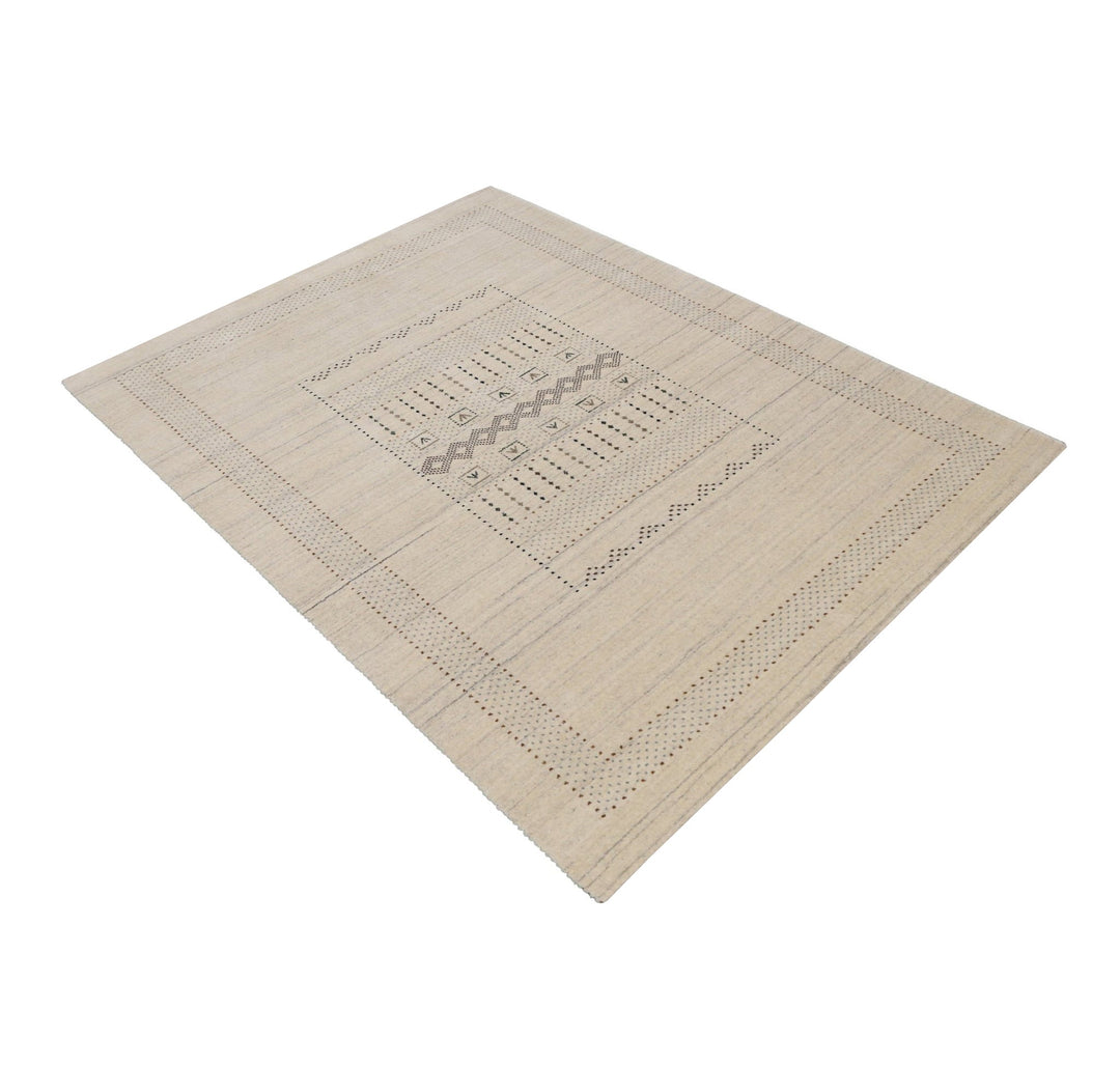 Beige Gabbeh Design Hand Loomed Wool Area Rug - The Rug Decor