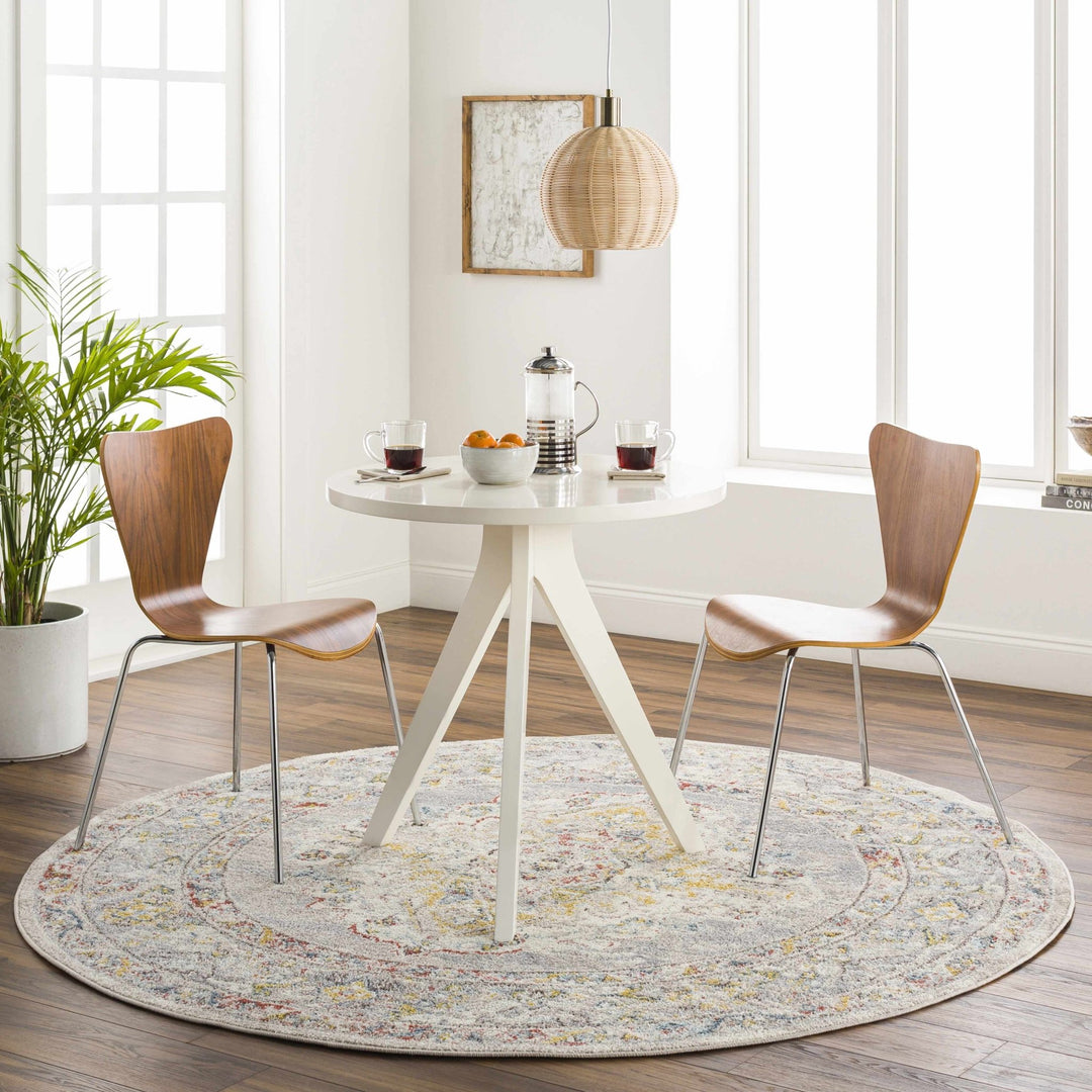 Beige, Gray and Ivory Traditional Heriz Medallion Multi size area rug - The Rug Decor