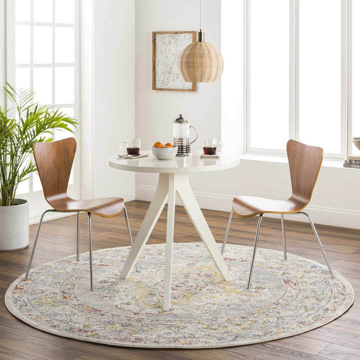 Beige, Gray and Ivory Traditional Heriz Medallion Multi size area rug - The Rug Decor