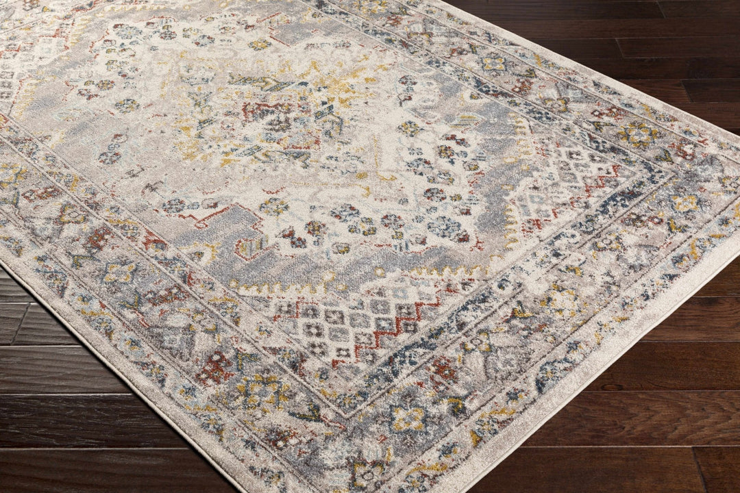 Beige, Gray and Ivory Traditional Heriz Medallion Multi size area rug - The Rug Decor
