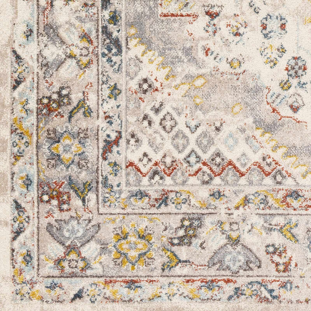 Beige, Gray and Ivory Traditional Heriz Medallion Multi size area rug - The Rug Decor